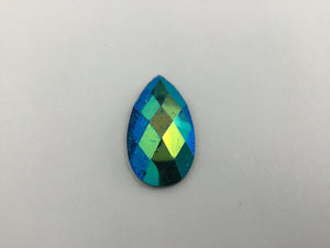Glitter - Teal Crystal AB Teardrop 16x30mm Cabs (3 pairs)