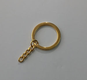 Split Ring w/Chain - Gold 30mm (5pc) Keychain