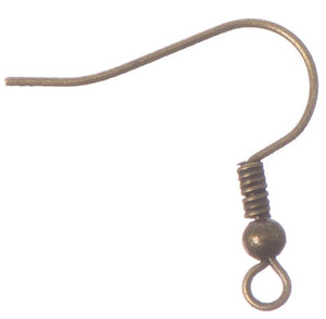 Earring Fish Hooks - 20pcs - 19x20mm Base Metal Antique Brass