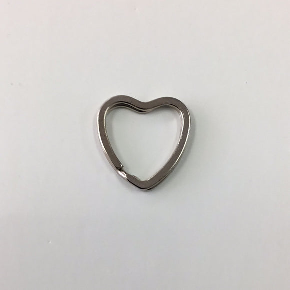 Split Ring Heart - Silver 30x32mm (5pc) Keychain