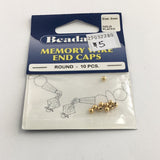 Beadalon Memory Wire End Caps Gold Plated, 3mm, (10pcs)