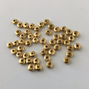 Spacer Beads - Heishi Nugget Bright Gold 5mm (50pcs)