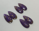Gold Fleck - Purple Teardrop 16x30mm Cabs (3 pairs)