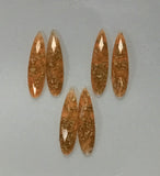 Gold Fleck - Orange Fingernail 9x36mm Cabs (3 pairs)