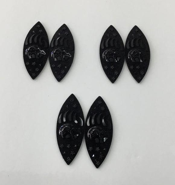 Bear Navette Cabs -  Black (3 pairs) 20x50mm