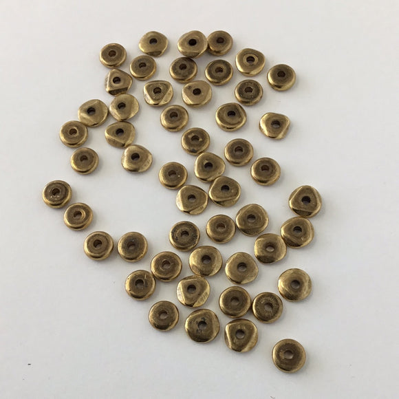 Spacer Beads - Heishi Nugget Brass Oxide 7mm (50pcs)