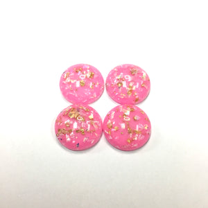 Gold Fleck - Hot Pink 20mm Cabs (2 pairs)